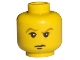 Part No: 3626px95  Name: Minifigure, Head Male HP Draco with Brown Eyebrows, White Pupils, Closed Mouth Pattern