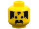Part No: 3626px97  Name: Minifigure, Head Standard Grin with Black Bushy Moustache and Hair Pattern