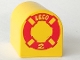 Part No: 3664pb03  Name: Duplo, Brick 2 x 2 x 2 Slope Curved Double with 'LEGO' and Number 2 on Red Life Preserver Pattern