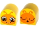 Lot ID: 378788738  Part No: 3664pb28  Name: Duplo, Brick 2 x 2 x 2 Slope Curved Double with Orange Insect Face Eyes Open Awake / Eyes Closed Asleep Pattern