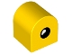 Part No: 3664pb36  Name: Duplo, Brick 2 x 2 x 2 Slope Curved Double with Eye Open / Closed Pattern on Opposite Sides