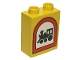 Part No: 4066pb013  Name: Duplo, Brick 1 x 2 x 2 with Road Sign Train Pattern