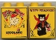 Part No: 4066pb120  Name: Duplo, Brick 1 x 2 x 2 with Halloween 2002 Brick or Treat / Happy Halloween Pattern (Legoland Logo)