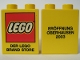 Part No: 4066pb134  Name: Duplo, Brick 1 x 2 x 2 with Eröffnung Oberhausen 2003 Lego Store Opening Pattern