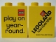Lot ID: 2319462  Part No: 4066pb150  Name: Duplo, Brick 1 x 2 x 2 with Legoland California Membership Play On Year-Round Pattern