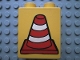 Part No: 4066pb162  Name: Duplo, Brick 1 x 2 x 2 with Construction Cone 2 Pattern