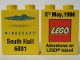 Part No: 4066pb243  Name: Duplo, Brick 1 x 2 x 2 with E3 May 1996, Adventures On Lego Island and Mindscape South Hall 6801 Pattern