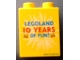 Part No: 4066pb343  Name: Duplo, Brick 1 x 2 x 2 with Legoland 10 YEARS OF FUN! Pattern