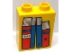 Part No: 4066pb500  Name: Duplo, Brick 1 x 2 x 2 with Four Books Red and Blue Pattern