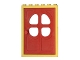 Part No: 4071c02  Name: Door, Frame 2 x 6 x 7 with Red Fabuland Door 1 x 6 x 7 with Round Pane in 4 Sections (4071 / 4072)