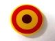 Part No: 4150pb140  Name: Tile, Round 2 x 2 with Roundel, Red Circle and Reddish Brown Dot Pattern (Sticker) - Set 4778