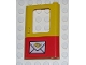 Part No: 4182pb022  Name: Door 1 x 4 x 5 Train Right with Red Bottom Half and Mail Envelope Pattern (Sticker) - Sets 7722 / 7819