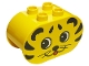 Part No: 4198pb06  Name: Duplo, Brick 2 x 4 x 2 Rounded Ends with Tiger Face Pattern