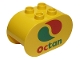 Part No: 4198pb17  Name: Duplo, Brick 2 x 4 x 2 Rounded Ends with Octan Logo Pattern