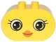 Part No: 4198pb25  Name: Duplo, Brick 2 x 4 x 2 Rounded Ends with Small Beak and Eyes with Eyelashes Pattern (10817)