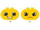 Part No: 4198pb27  Name: Duplo, Brick 2 x 4 x 2 Rounded Ends with Faces Happy/Angry Pattern