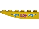 Part No: 42023pb009L  Name: Slope, Curved 6 x 1 Inverted with Magenta '08' and Medium Azure Waves Pattern Model Left Side (Sticker) - Set 41681