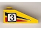 Part No: 4286pb012R  Name: Slope 33 3 x 1 with Black Number 3 on Black and Red Stripes Pattern Model Right Side (Sticker) - Set 6539