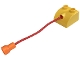 Part No: 44198c03  Name: Duplo, Brick 2 x 2 Slope Curved with Hole Connector with 6L Red Rope and Orange Stud Receptacle