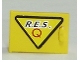 Part No: 4533pb002L  Name: Container, Cupboard 2 x 3 x 2 Door with Black 'R.E.S.' and Red 'Q' on Yellow Triangle with Black Border Pattern Model Left Side (Sticker) - Set 6462