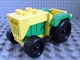 Part No: 4818c02  Name: Duplo Farm Tractor with Black Wheels, Green Engine and Fenders, and Yellow Hitch