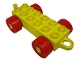 Part No: 4883c02  Name: Duplo Car Base 2 x 6 with Red Wheels and Closed Hitch End