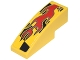 Lot ID: 370792646  Part No: 50950pb027R  Name: Slope, Curved 3 x 1 with Red Flames on Black and Yellow Pattern Model Right Side (Sticker) - Set 8644