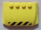 Part No: 52031pb029  Name: Wedge 4 x 6 x 2/3 Triple Curved with Black and Yellow Danger Stripes Pattern (Sticker) - Set 7249