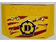 Part No: 52031pb044  Name: Wedge 4 x 6 x 2/3 Triple Curved with 4 Rivets, Narrow Claw Scratch Marks and Dino Logo on Dark Red Tiger Stripes Pattern (Sticker) - Set 5886
