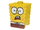 Part No: 54872pb02  Name: Minifigure, Head, Modified SpongeBob SquarePants with Open Downturned Mouth Pattern