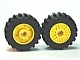 Part No: 55981c05  Name: Wheel 18mm D. x 14mm with Pin Hole, Fake Bolts and Shallow Spokes with Black Tire 30.4 x 14 Offset Tread - Band Around Center of Tread (55981 / 92402)