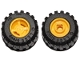 Part No: 6014bc05  Name: Wheel 11mm D. x 12mm, Hole Notched for Wheels Holder Pin with Black Tire Offset Tread Small Wide, Band Around Center of Tread (6014b / 87697)