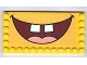 Part No: 6178pb004  Name: Tile, Modified 6 x 12 with Studs on Edges with SpongeBob SquarePants Open Mouth Smile Pattern (Sticker) - Set 3826