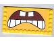 Part No: 6178pb005  Name: Tile, Modified 6 x 12 with Studs on Edges with SpongeBob SquarePants Open Mouth, Bottom Teeth Pattern (Sticker) - Set 3826
