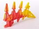 Part No: 61807pb01  Name: Bionicle Weapon Small Blade with 4 Spikes with Marbled Red Pattern