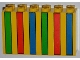 Part No: 6213px2  Name: Brick 2 x 6 x 3 with Green, Red and Blue Stripes Pattern