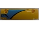 Part No: 62531pb034R  Name: Technic, Panel Curved 11 x 3 with Black Curved Line and Compass Point on Dark Azure and Yellow Background Pattern, Model Right Side (Sticker) - Set 42074