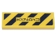 Part No: 63864pb274  Name: Tile 1 x 3 with Black Danger Stripes and Aurebesh Characters 'AIR LOCK' Pattern (Sticker) - Set 75357