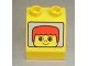 Part No: 6474pb02  Name: Duplo, Brick 2 x 2 x 1 1/2 Slope 45 with Boy Head with Red Short Hair Pattern
