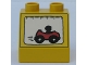 Lot ID: 384194843  Part No: 6474pb19  Name: Duplo, Brick 2 x 2 x 1 1/2 Slope 45 with Race Car Pattern