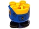 Part No: 67644pb08  Name: Lower Body, Rounded, Short Legs with Molded Blue Overalls and Black Shoes and Printed Pocket with Yellow Minions Letter M Logo and Buttons Pattern