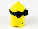 Part No: 67650pb01  Name: Minifigure, Head, Modified Minion, Extra Tall with Black Goggles and Grin Pattern