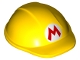 Part No: 69223pb01  Name: Large Figure Headgear, Super Mario Construction Helmet with Red Capital Letter M in White Circle Pattern (Builder Mario)