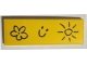 Part No: 69729pb189 Name: Tile 2 x 6 with Black Flower, Smiley Face, and Sun Pattern (Sticker) - Set 31174 Part No: 69729pb189 Name: Tile 2 x 6 with Black Flower, Smiley Face, and Sun Pattern (Sticker) - Set 31174