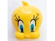 Lot ID: 383962379  Part No: 69974pb01  Name: Minifigure, Head, Modified Looney Tunes Tweety with Black Eyelashes and Dark Azure Eyes Pattern