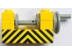 Part No: 73037pb03  Name: String Reel Winch 2 x 4 x 2 (Light Gray Drum) with Black and Yellow Danger Stripes Pattern (Sticker) - Sets 558 / 670