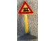 Part No: 747p03c01  Name: Road Sign with Post, Triangle with Level Crossing Pattern, Type 1 Base