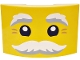 Part No: 78522pb010  Name: Slope, Curved 6 x 4 Double with Black Eyes, White and Light Bluish Gray Bushy Eyebrows and Moustache, Medium Nougat Crow's Feet Pattern (Santa Face)