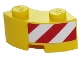 Part No: 85080pb02R  Name: Brick, Round Corner 2 x 2 Macaroni with Stud Notch and Reinforced Underside with Red and White Danger Stripes on Right Pattern (Sticker) - Set 60152