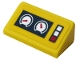 Lego part: Slope 30 1 x 2 x 2/3 with Red and White Buttons and Gauges on Black Background Pattern (Sticker) - Set 60407